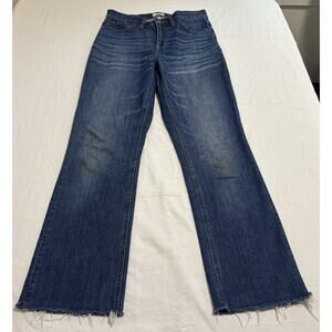 J.CREW Billie Demi Boot Crop Denim Jeans Raw Hem Dark Wash Women’s Size 26 Tall